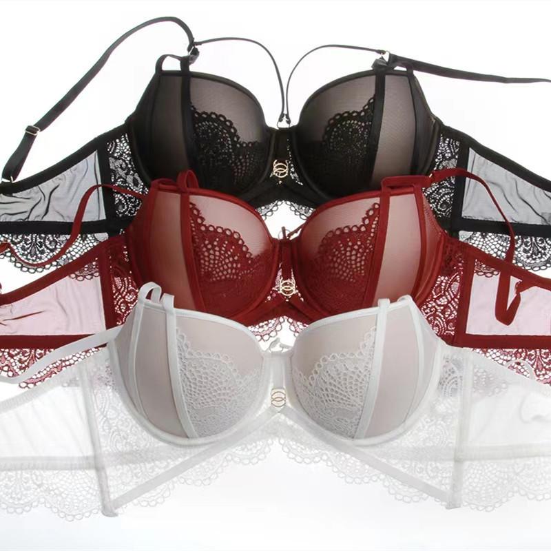 Sexy Lace Lingerie Red Natal Year Small Breasts Gather Top Support Adjustment Bra Women