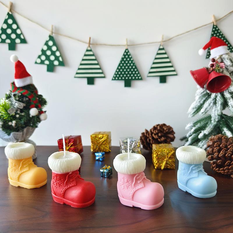 Christmas Handmade Candles Party Decoration Aromatherapy Christmas Gift Room Fragrance Festive Atmosphere 6x6.5x4.5cm