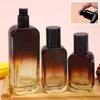 30/50/100ml Gradient Brown Travel Pump Bottle Lash Shampoo Bottle For Hand Sanitizer Liquid Plastic Empty Soap Refillable Bottle