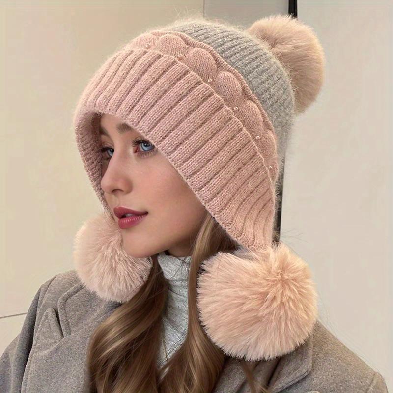New Winter Fashion Hat for Women, Plush and Thickened for Cold Protection, Sweet and Cute Warm Cold Hat with Ear Protection