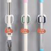 3PCS Broom Holders Wall-Mounted Mop Tool Organizer For Home Laundry Closet Bathroom No-Drill Installation 1 Slot Storage Rack