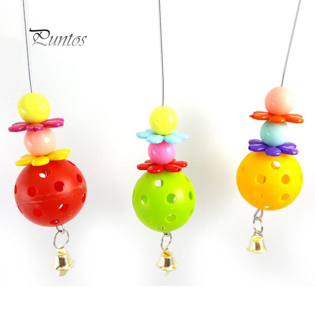 Hanging Ornaments Ball Flower Design Bite Toy Chew Swing Bird