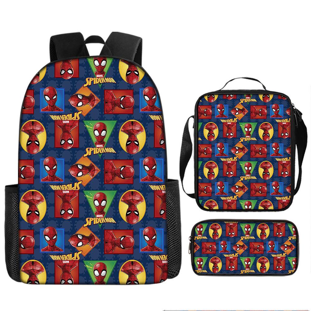 Spider-Man Cartoon Backpack Parallel World Student Cartoon Backpack Children'S School Bag Pencil Case