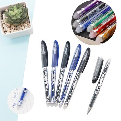 35pcs/set 6 Colors Neutral Erasable Pen,Blue/black/red/green/orange/purple Ink Writing Gel Pens Washable HandleSchool Stationery