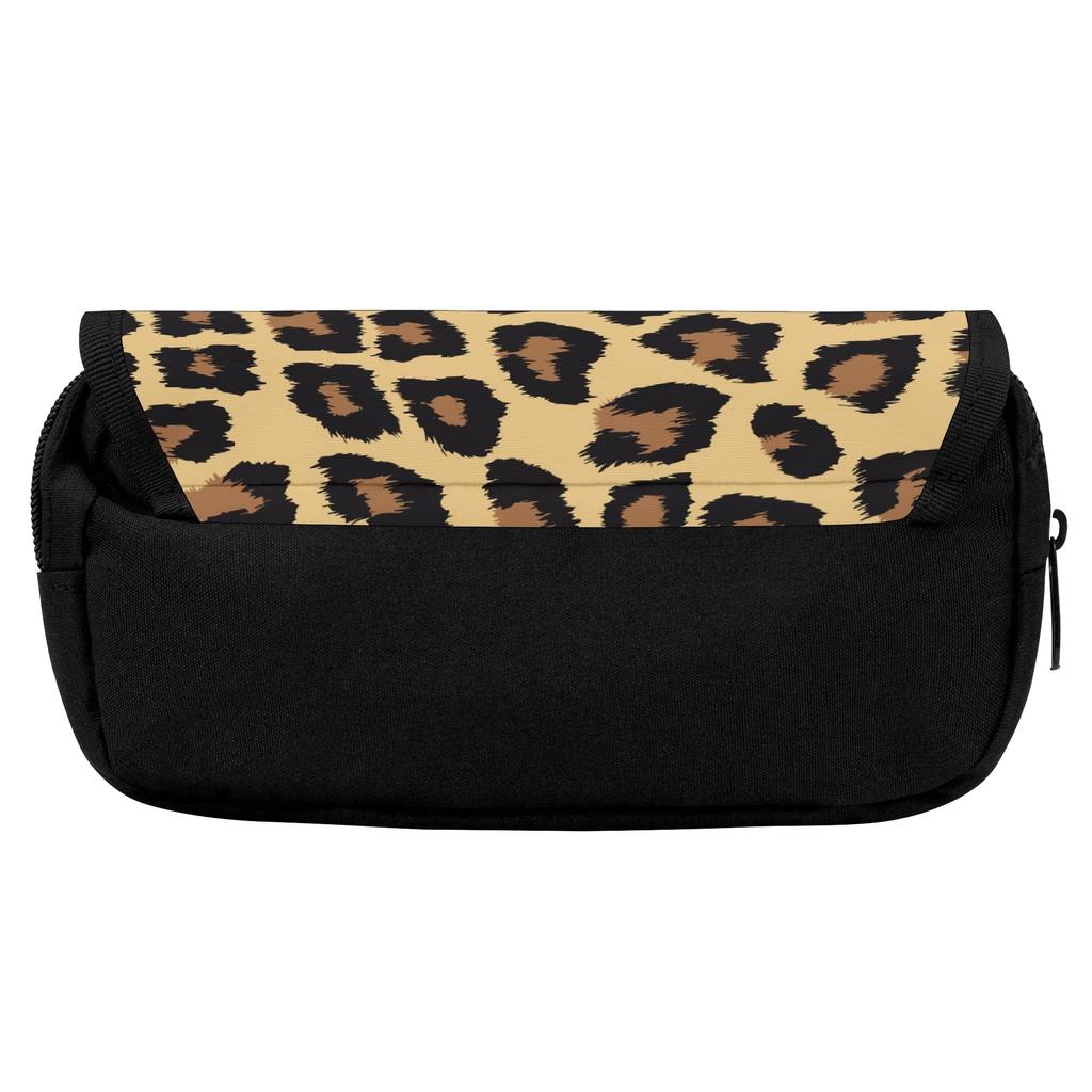 Pencil Case Large Capacity 300D Polyester Dual Zipper Closure with Two Compartments for Pens Ruler Scissors Earphones for Students
