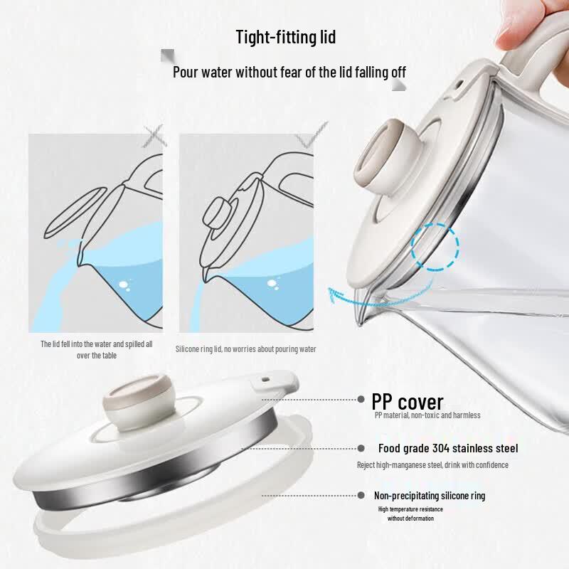 Bear 0.8L Mini Glass Health Kettle CN plug (adapter included)