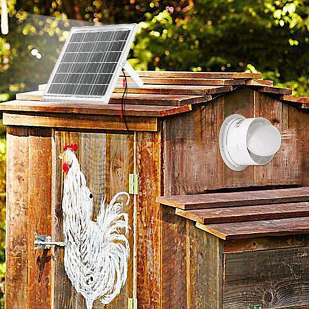 Round Boosted Impeller Fan White Solar Exhaust Fan Durable Solar Panel Fan  Cooling