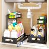 Spot Lower Sink Rack Up and Down Pull Basket Adjustable Height Lower Sink Kitchen Storage Rack