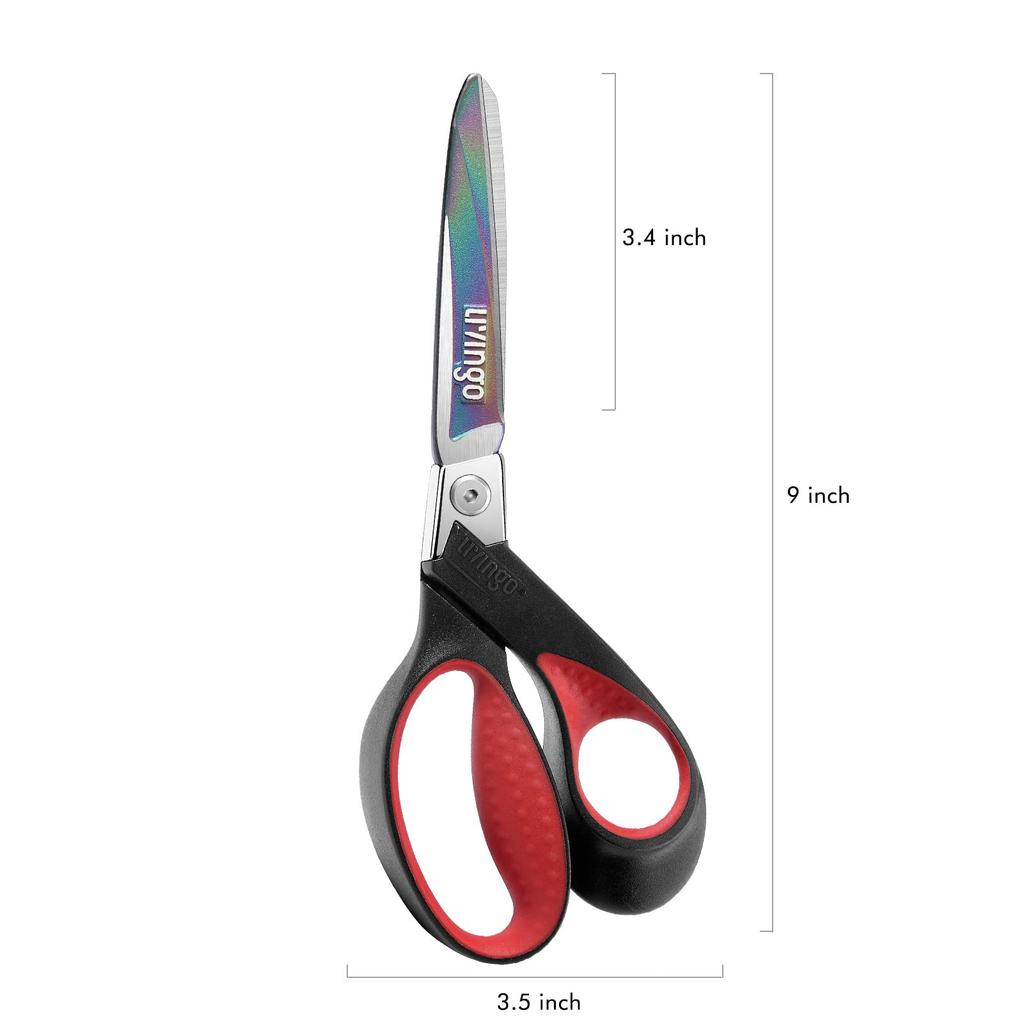 LIVINGO Multipurpose 229mm Sharp Forged Stainless Steel with Titanium Coated Shears and Rubber Soft Grip for Cutting Plastic Outdoor Home DIY Tools