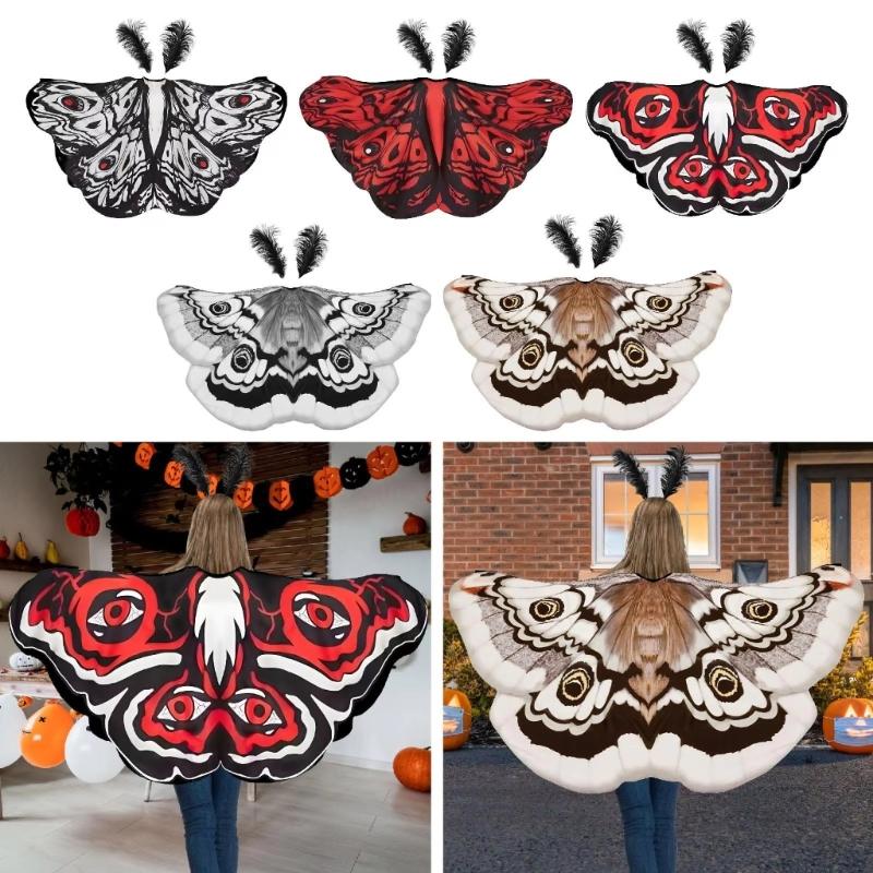 Elegant Moth Themed Costume Polyester Butterfly Wing Shawl Perfect For Halloween Event And Themed Parties