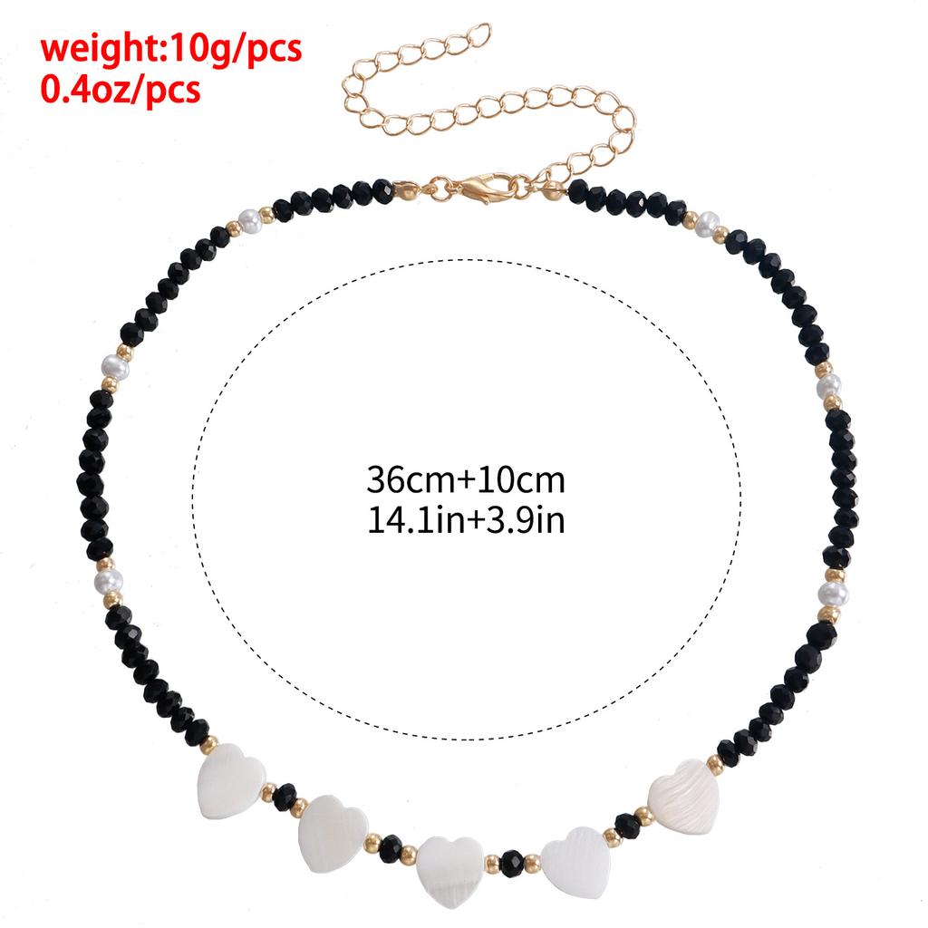 Stylish Summer Colored Crystal Love White Fritillary Design Sense Holiday Style Cream Sweet Sister Necklace