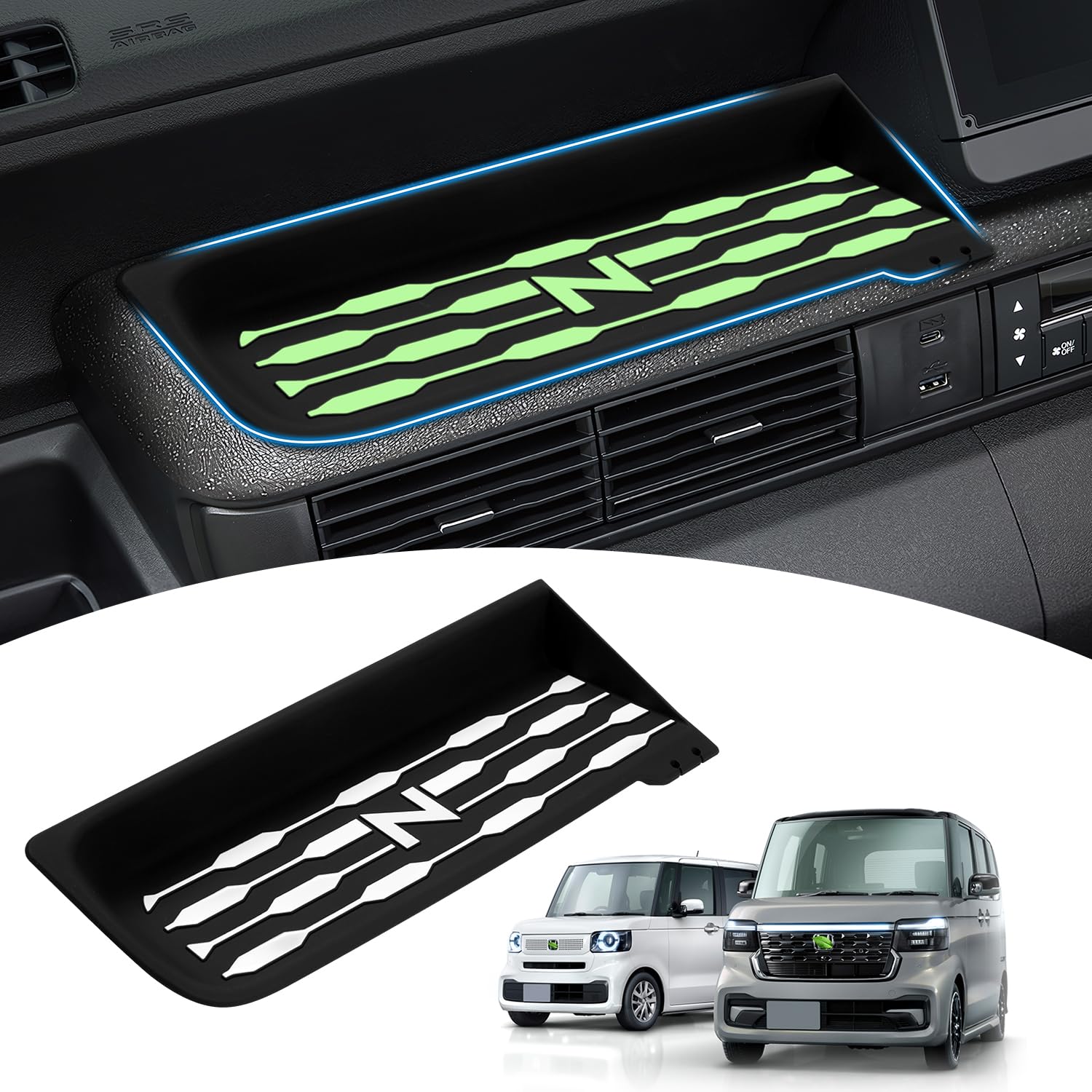 

Mozan Honda New N-BOX Custom Fit JF5 JF6 Коврик-поддон для открывания пассажирского сиденья резиновый Honda New N-BOX JF5/6 чёрный