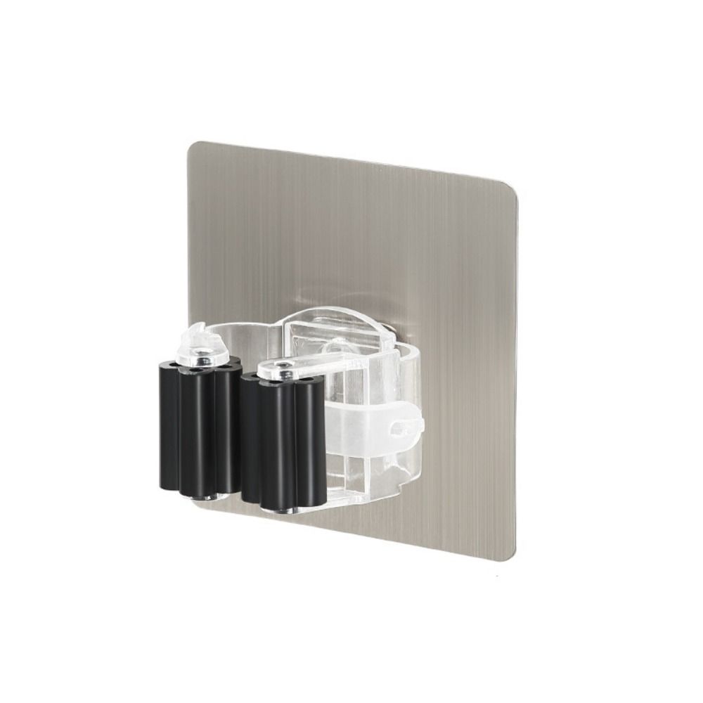 

Mop Brush Self-Adhesive Kitchen Bathroom Accessories Mop Clip Mop Organizer Wall Hook Broom Hanger black-Single