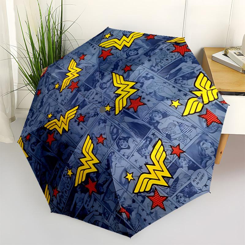 

1pc Wonder Woman Umbrella - Automatic Open Compact Travel Umbrella with 33-Rib Durable Frame yy251021076