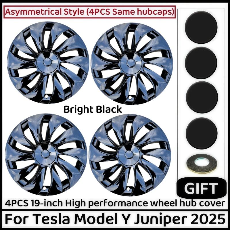 4PCS Hubcaps For Tesla Model Y Juniper 2025 19 Inch Performance Replacement Wheel Cover Automobile Hub Cap Full Rim Accessories