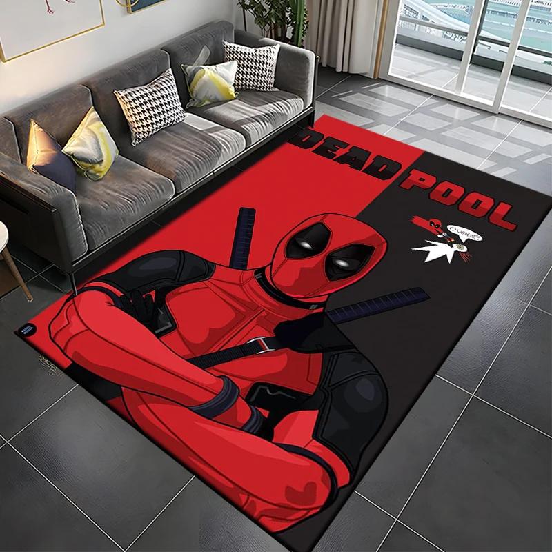Marvel Spider Man Area Rug Cartoon Anime Deadpool 3D Carpet for Living Room Kitchen Bedroom Decor Floor Non Slip Mat Gift