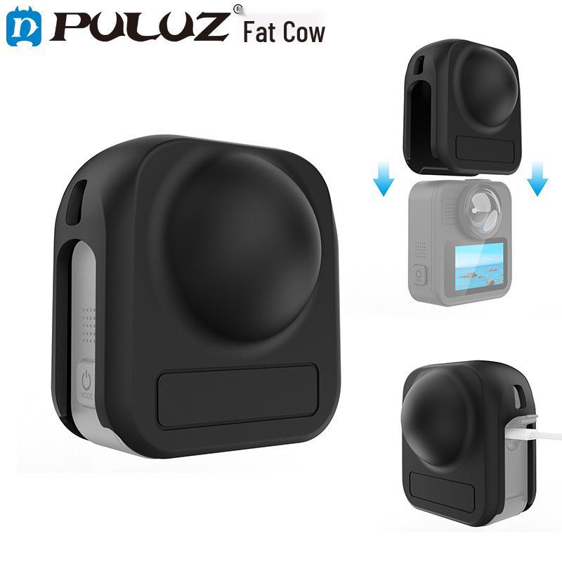 PULUZ Silicone Protective Cover for GoPro MAX2 Panoramic Camera Lens чёрный