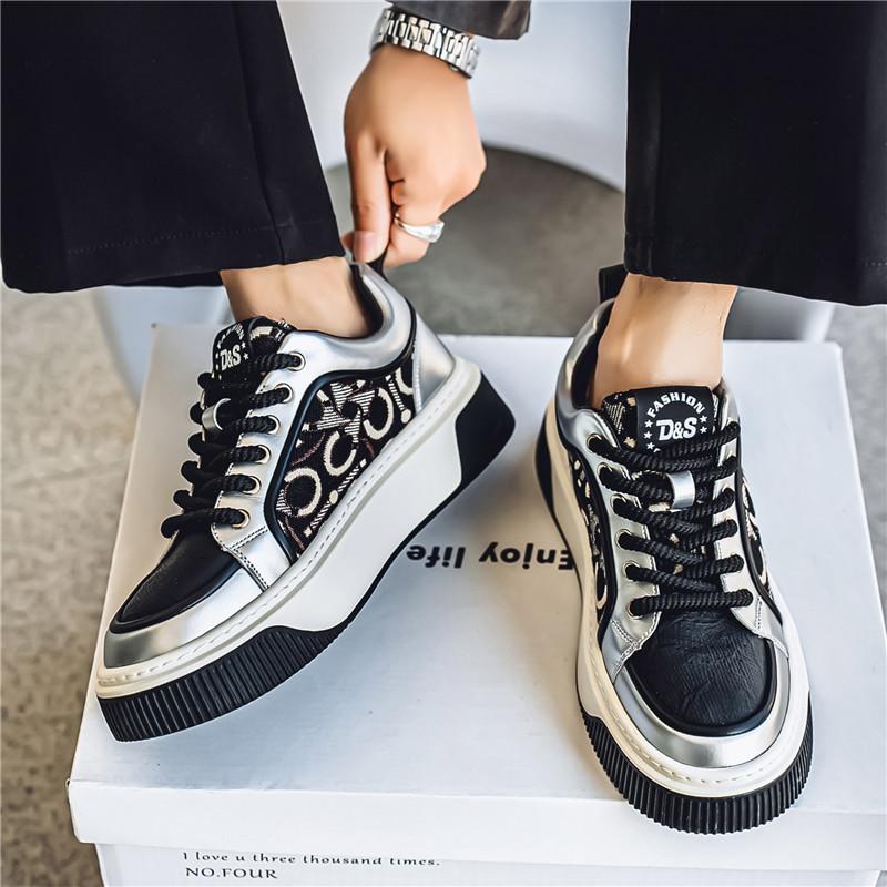 Men's shoes platform four seasons new low-top lace-up casual board shoes men's trend spring and summer student personalized sports shoes