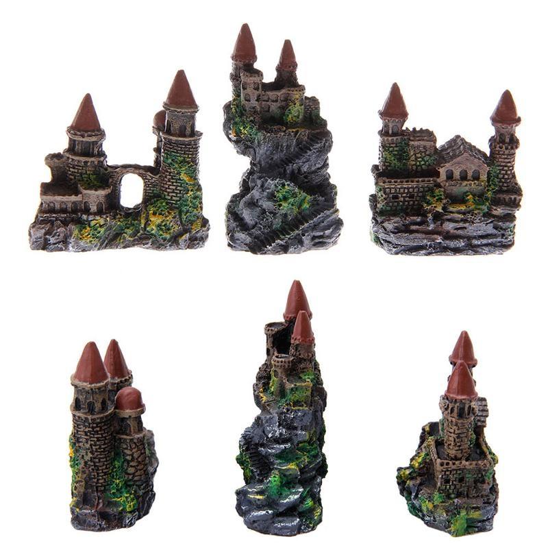  Aquarium Decoration Antique Resin Castle Providing Fish Shelters Hiding Spots