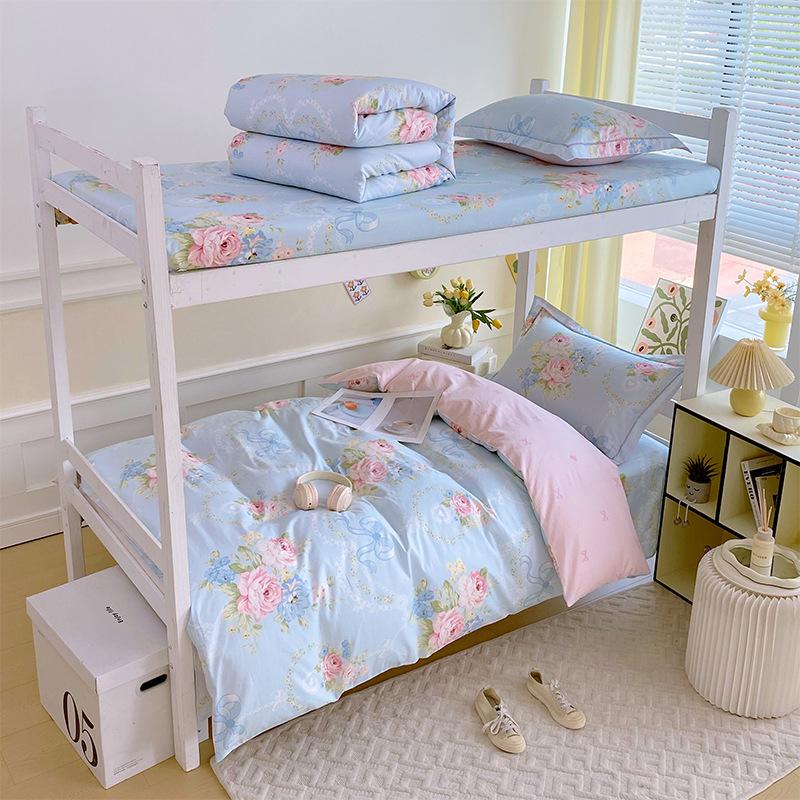 Dormitory Bed Three-piece Set Bed Sheet Quilt Cover Pillowcase Dormitory Single Bedding Complete Set