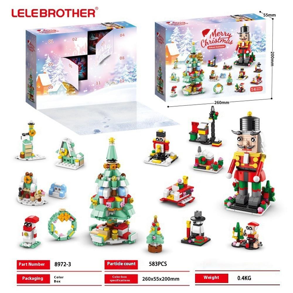 Merry Christmas Toy Tree Building Clamping Blocks Bricks Christmas Village Toys Gift Decorations Figurine for Diy Christmas Gift