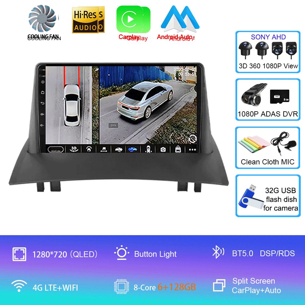 Android 14 2 Din Car Radio For Renault Megane 2 2002-2009 Multimedia Video Player Navigation GPS Stereo Head Unit