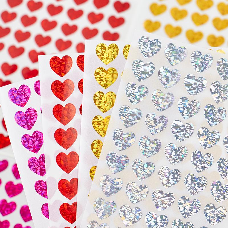 Valentine's Day Laser Heart Self-Adhesive Stickers for DIY Decorations