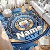 Personlig Manchester City-teppe med tilpasset navn, allsidig teppe for hjemmedekor, til lekerom, leilighet, balkong, entré, gang, gave
