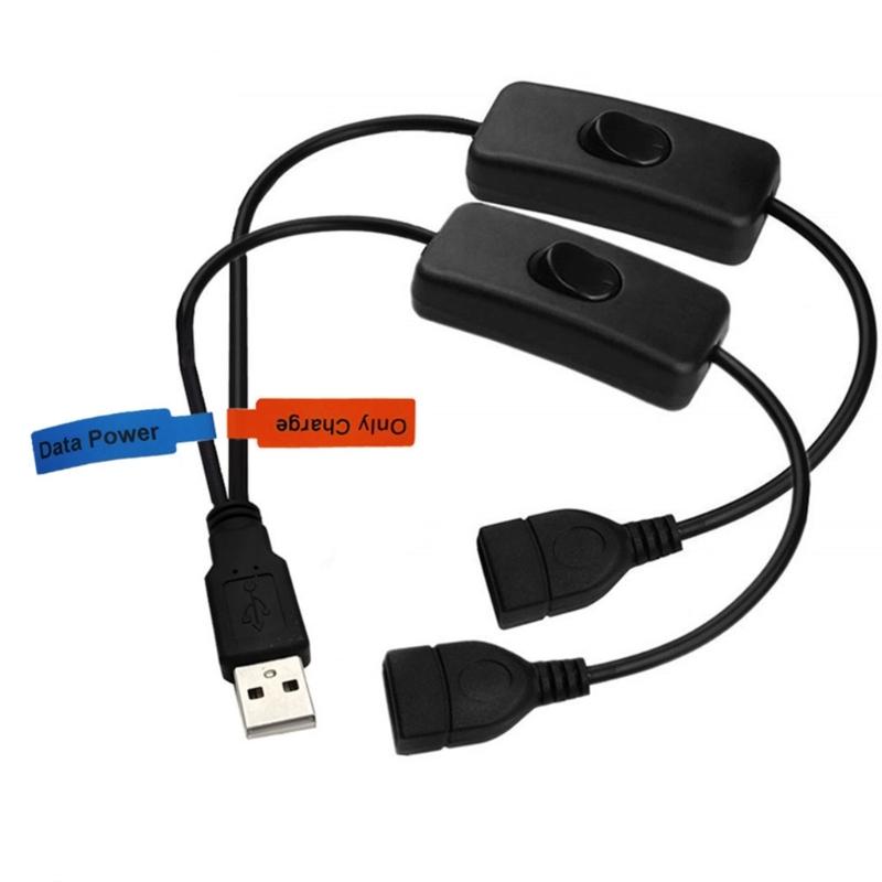 

USB-кабель-разветвитель 1 штекер на 2 гнезда, удлинительный USB-кабель с переключателями ВКЛ/ВЫКЛ, кабель для передачи данных, зарядки и синхронизации для ПК 1