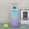 1pc 2L Leakproof Fitness Water Bottle Set, with Time Mark To Track Intake, for Workout Office Travel, Easy-Clean Wide Mouth