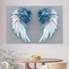 2D background banner, blue angel wings background - bird feather pattern photography background fabric, polyester