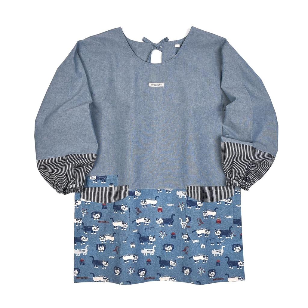 Kusguru Japan Ribbon Open Kappo 247559 Blue Women's M-L