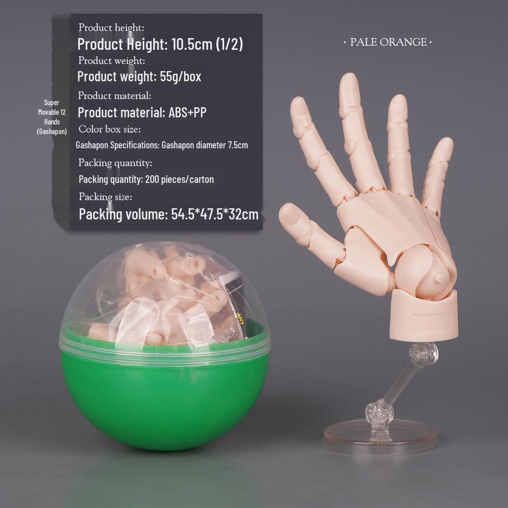 Mini 1/2 Scale Gashapon Palm Model: Super Movable Finger Joints - Left & Right Hands for Drawing & Sketching