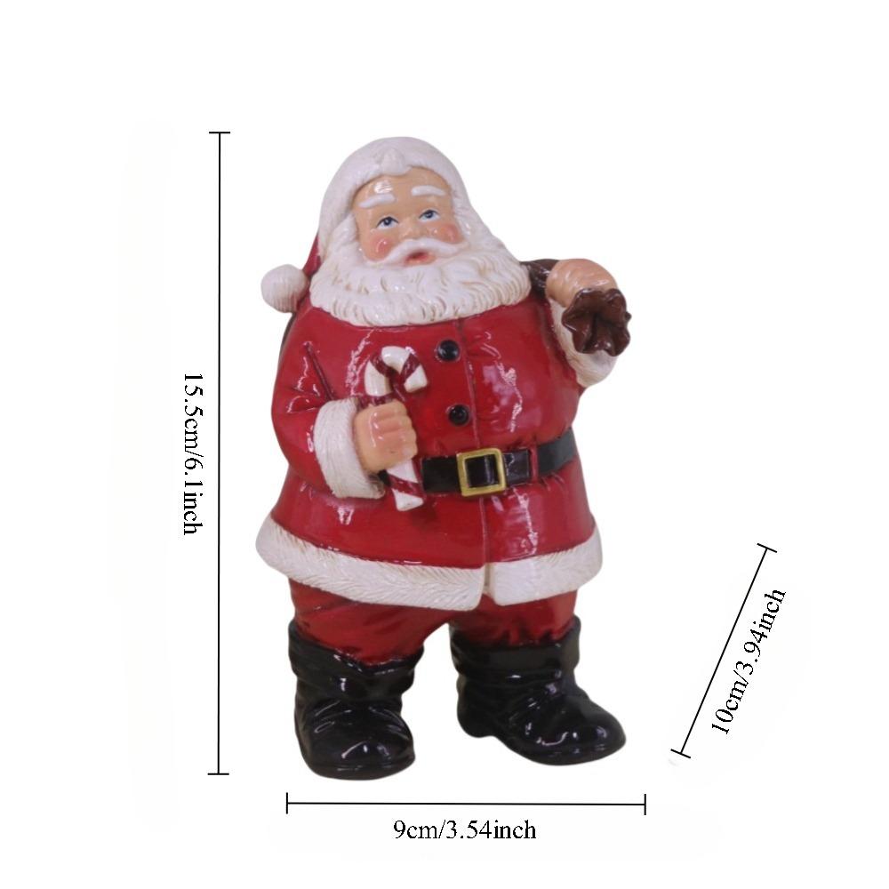 American Style Resin Santa Claus Ornaments Christmas Decor Candle Holder Home Party Holiday Supplies Atmosphere Creation Gifts
