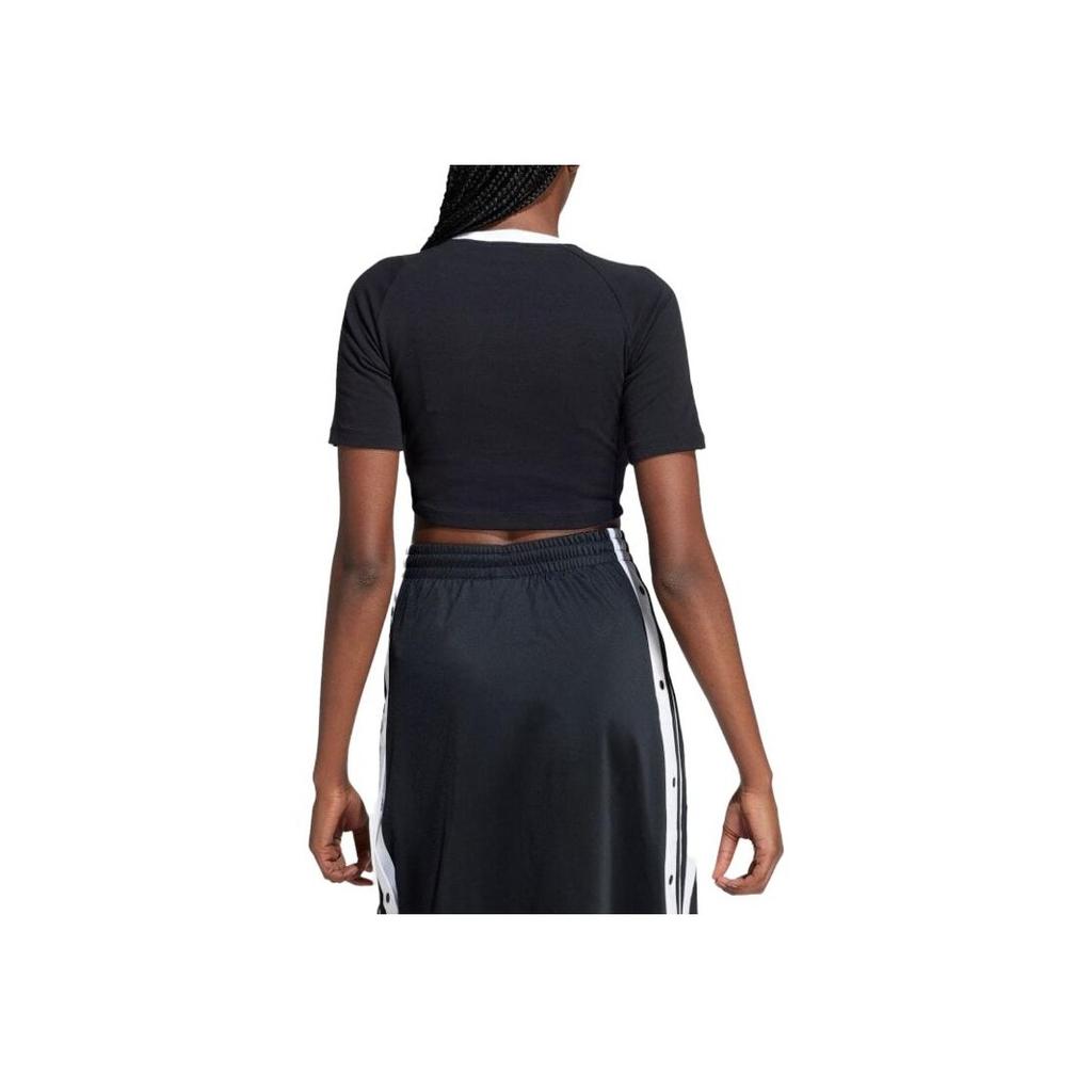 Adidas Originals Short Sleeve Crew Neck T-Shirt Women Tops Black IU2532