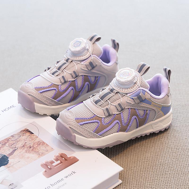 

Children s sports shoes 2025 spring and autumn boys shoes girls running shoes breathable mesh running shoes rotating buttons 26