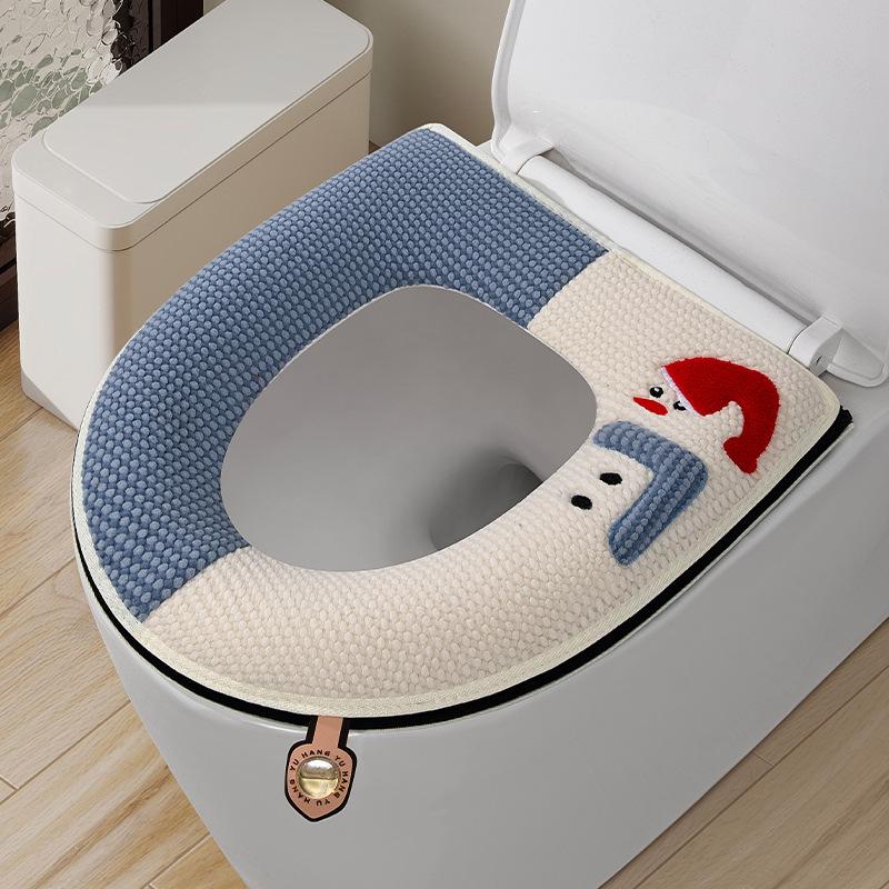 

Toilet seat Viscose zipper seat seat seat toilet cover Embroidery pattern toilet cover
