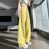 Spring Autumn Solid Elastic Waist Wide Leg Pants Women Loose Casual Drawstring All-match Sweatpants Trousers