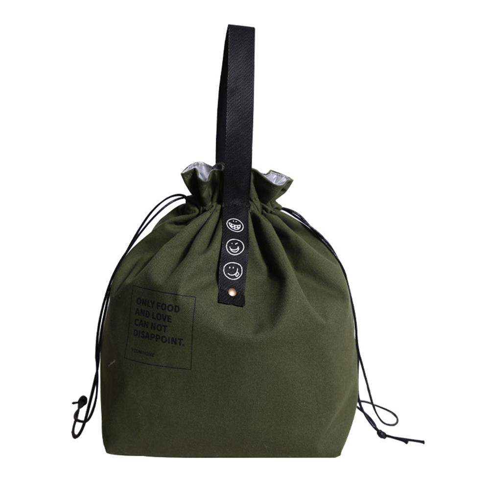 Canvas Portable Insulated Handbag Reusable Drawstring Bundle Bag Multifunctional Camping Food Container Work Picnic Travel Bag