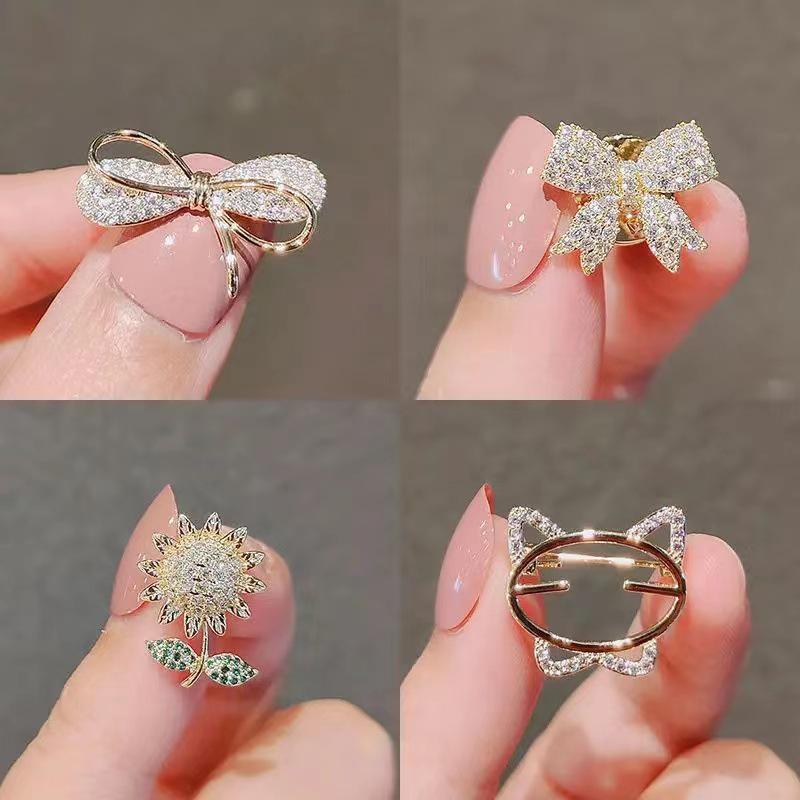 Elegant Anti-Exposure Bow Brooch Button for Shirts