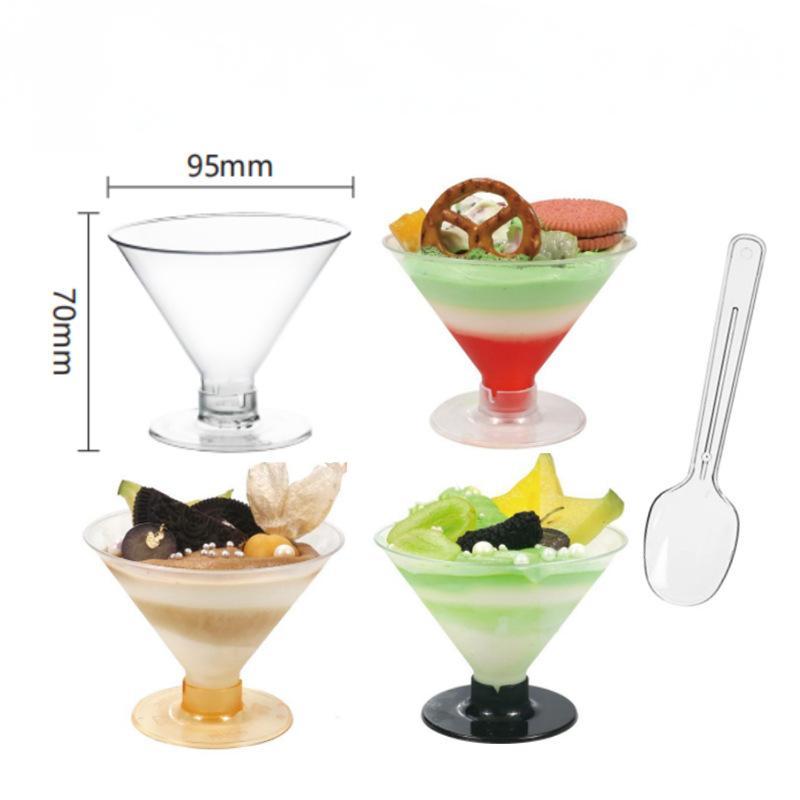 10pcs Disposable Cake Mousse Cup Wholesale Disposable Dessert Cup Round Mouth Plastic Yogurt Mousse Cake For Party Chocolate Cup