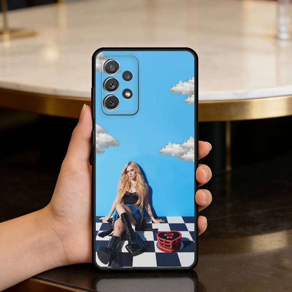 

Hot A-Avril L-Lavigne Soft Silicone Black Cover Phone Case For Samsung Galaxy A73,A72,A71,A70,A53,A52,A51 Samsung a50 30s 50s