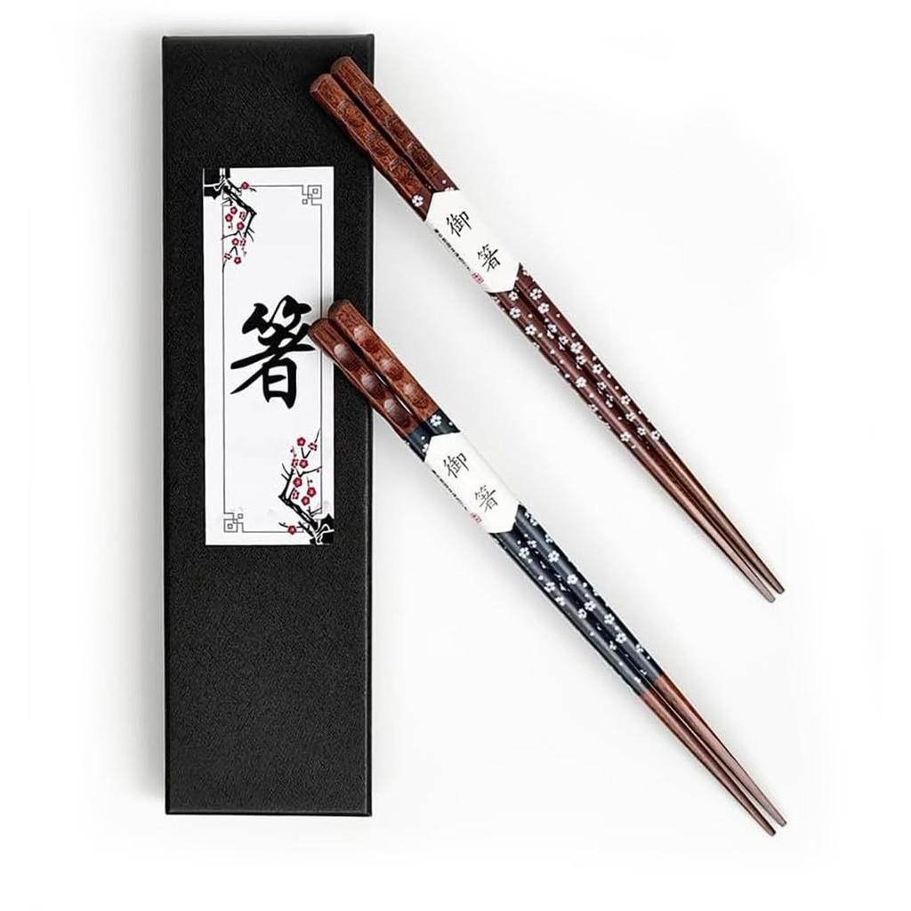 Chopsticks two pairs set couple wooden pair total length 23cm Japanese style not dishwasher safe wedding gift celebration present my