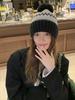 Hairball Loose Knitted Hat Women's Autumn and Winter Ear Protection Warm Cold Hat Cute Thick Wool Hat Winter Big Head Circumference