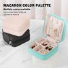 Portable Design Portable Jewelry Box Button Leather Leather Storage Box  Earrings Storage