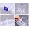 Y3NA Clear Plastic Storage Box 10 Compartment with Sealing Lid Container for Case for Small Jewelry Ring for Pill Multicolor