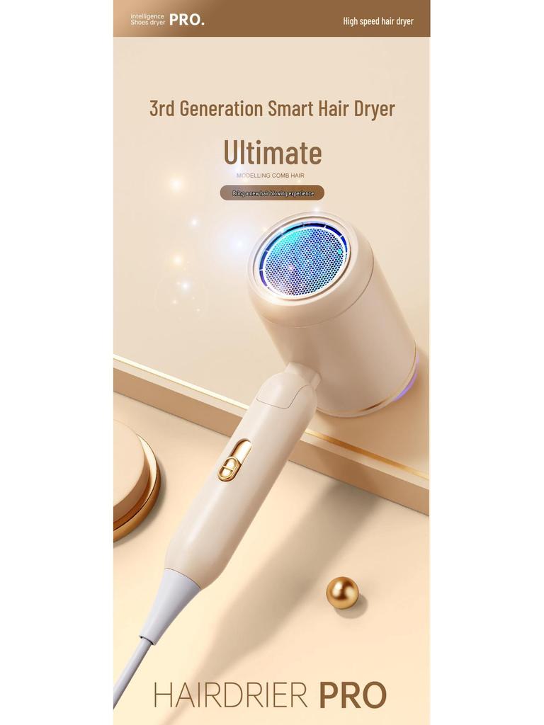 High-Power Folding Portable Hair Dryer, 1200W/800W, for Home & Student Use, EU/US Standards.