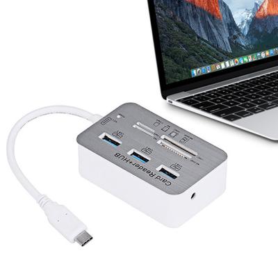 USB 3.0 Hub Card Reader 7-In-1 MS SD M2 TF Multi-in-1 Memory Adapter with 5Gbps Data Transfer Speed Overvoltage Protection for Windows