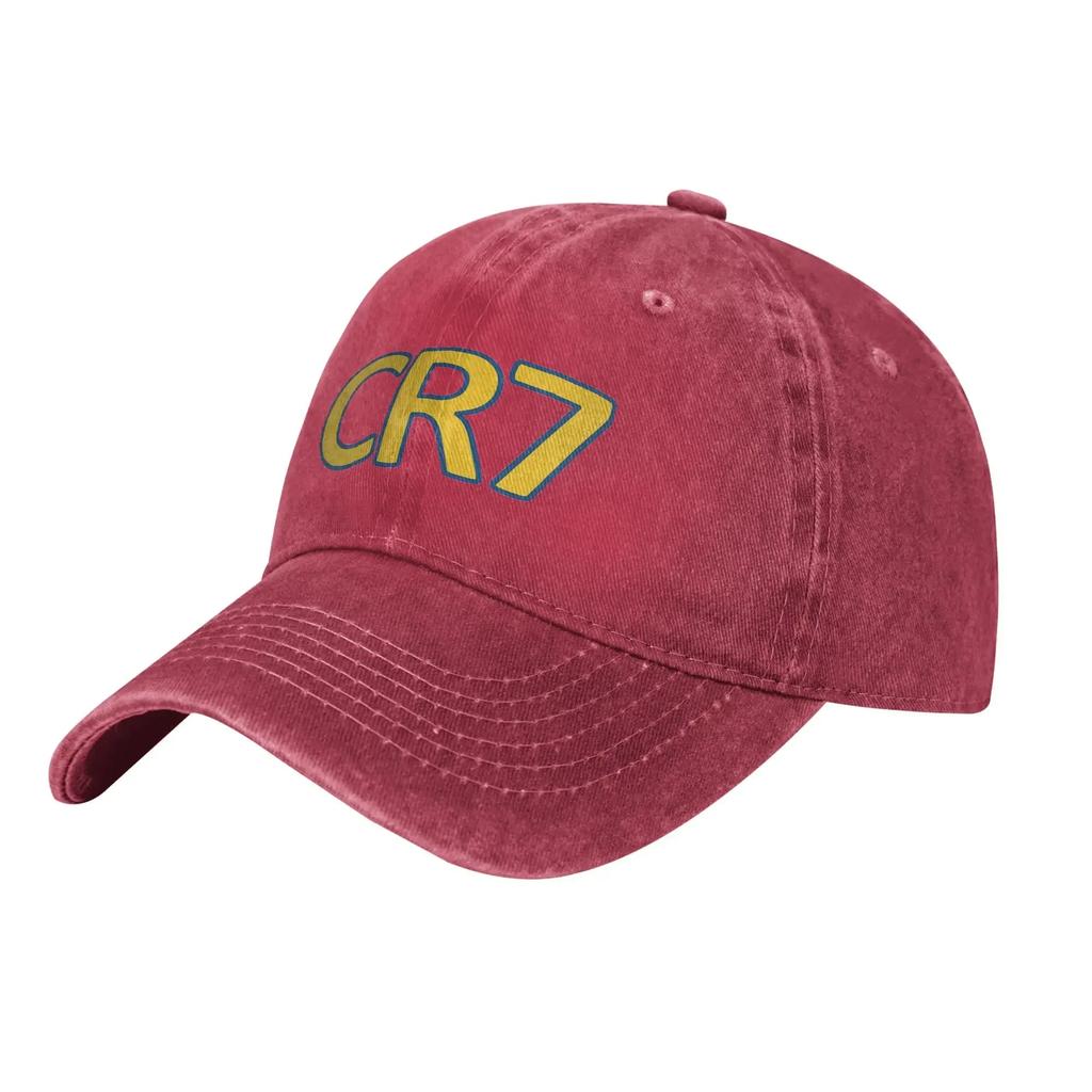 Vintage Number CR7 Football Baseball Caps for Men Women Distressed Denim Snapback Hat Soccer Outdoor Travel Soft Caps Hat