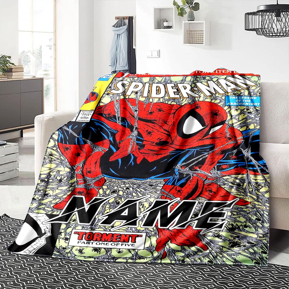 Custom Name Venom Vs Spiderman Urban Battle Party Blanket For Couch Bed Plush Cozy Fuzzy Blanket Super Soft Warm Blankets For Fall And Winter 0916177